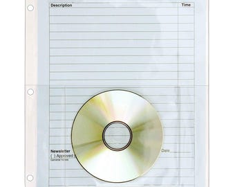 Vinyl Sheet Protector with CD/DVD Pocket – 8.5" x 11", 10-Pack