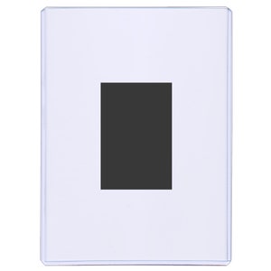 May include: A clear plastic photo frame with a black mat. The frame is designed to hold a standard-sized photograph.