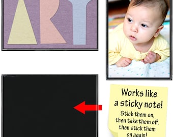 Sticky Photo Frames - 4" x 6" - Black Plastic - Remove and Reuse - (SPCPSR317S-BK)