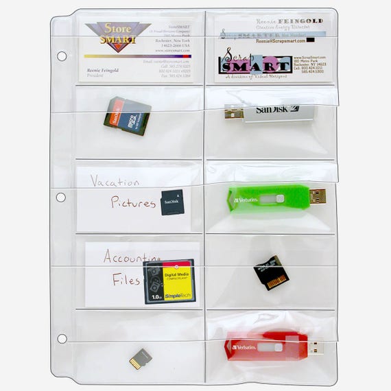 Plastic Pages - Memory (SD) Cards and Business Cards - With Flaps - for 3-ring Binders - (VH308F) - Etsy Plastic Pages - Memory (SD) Cards and Business Cards - With Flaps - for 3-ring Binders - (VH308F) - Etsy
