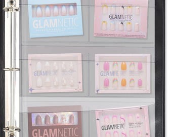 6-Pocket Clear Vinyl Binder Pages with Flaps - Nail Art Organization – (SPT600-6F-NAIL)