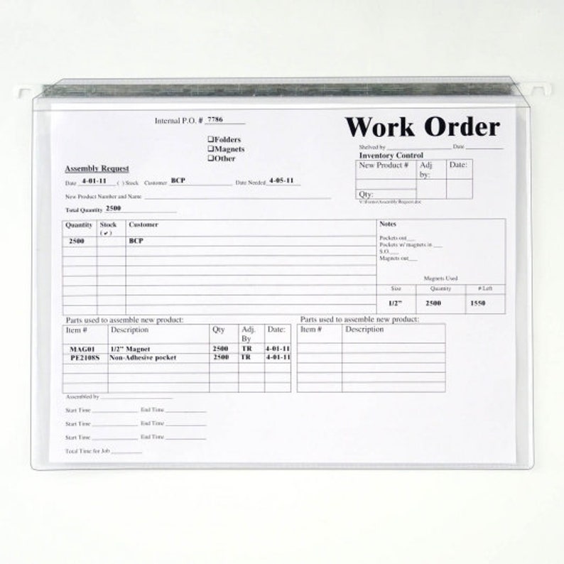 Hanging File Pocket With One Sturdy Metal Rod RHFF4 - Etsy