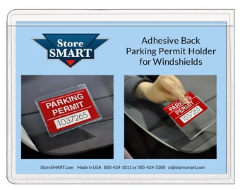 StoreSMART - Parking Permit Holder for Windshields - Adhesive Back - (PSR-PARK-1045L)