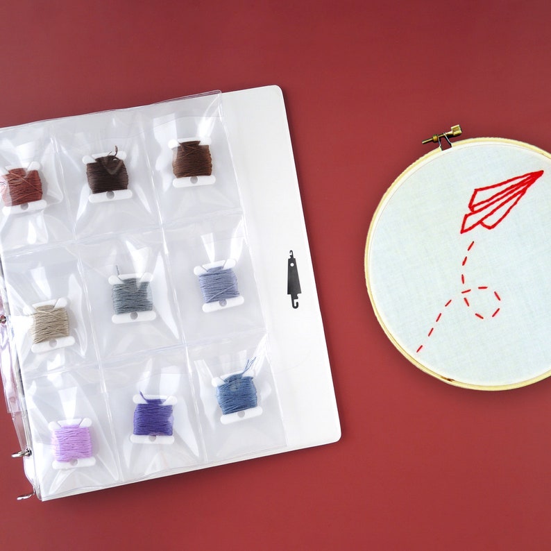Storesmart Binder Page With Flaps for Embroidery Floss Thread Bobbins 9 Pocket RMSTWPFFLOSS Etsy