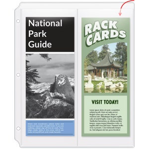 Rack Cards/Travel Brochures Binder Pages - 4 1/4&quot; x 11&quot; - (RMC830)
