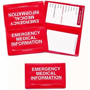 Vial de vida con billetera plegable - Titular de información médica de emergencia para identificación - (VOLPRWLT)