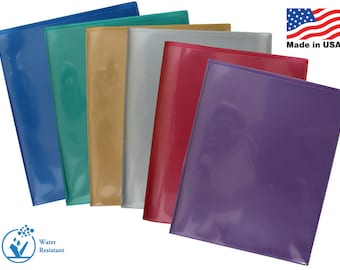Plastic Archival Twin Pocket Folders - Metallic Colors 6-pack: 1 of each color - For Business, School, & Home - Made in U.S.A (R900MCP6)
