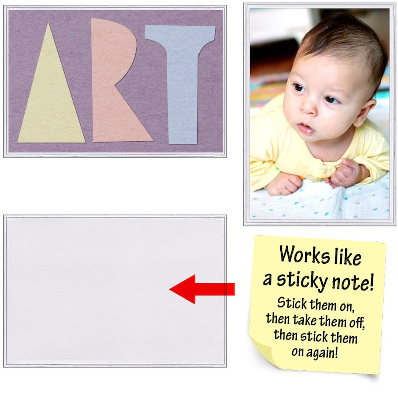 Remove and Reuse 25-Pack 4 x 6 Sticky Photo Frames SPCPSR317S-25 Clear Plastic
