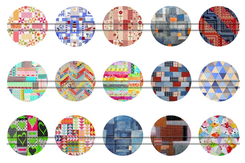 Quilt Images Digital Bottle Caps Images 1'' Etsy