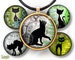 Vintage Steampunk Cats silhouettes - bottle cap images - 1'' circles, 25mm, 30mm, 1.25 
