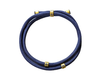 Personalized Paracord Bracelet – Gold Name Beads, Adjustable