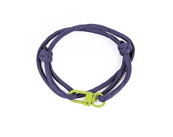 Royal Purple Paracord Bracelet: Adjustable Sliding Knot, Lime Green Clasp