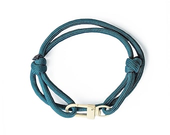 Sea Green & Cream Adjustable Paracord Wrap Unisex Friendship Bracelet, Minimalist Handmade Jewellery Gift