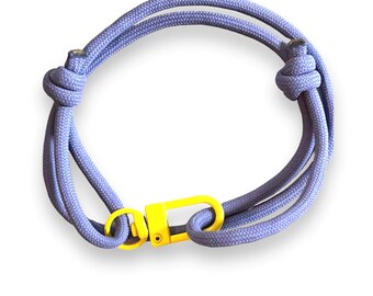 Handmade Lavender Paracord Bracelet: Adjustable Unisex Waterproof Jewelry