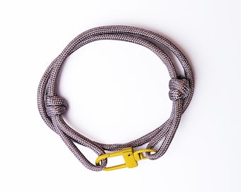 Purple & Mustard Yellow Adjustable Paracord Wrap Unisex Friendship Bracelet, Minimalist Handmade Jewellery Gift