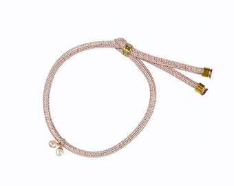 Handmade Braided Cord Bracelet • Gold-Filled Pearl & Crystal Charm