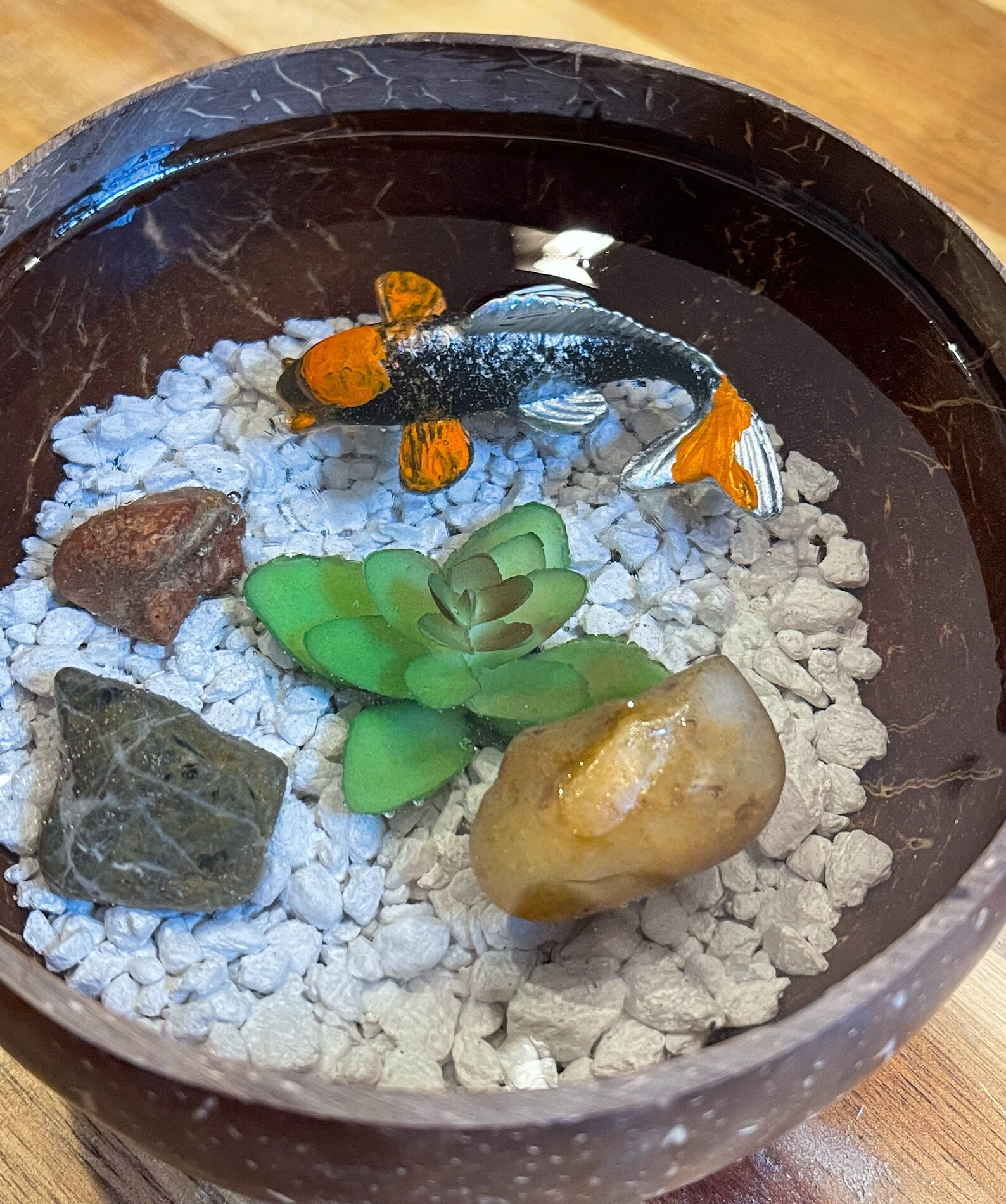 Resin Koi Fish Bowl Fish Bowl Coconut Bowl Table Decor Etsy