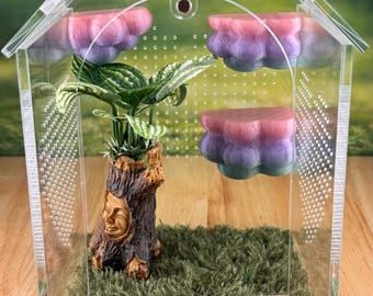 3D Printed Corner Cloud Shelf,  Magnetic Jumping Spider Habitat Decor