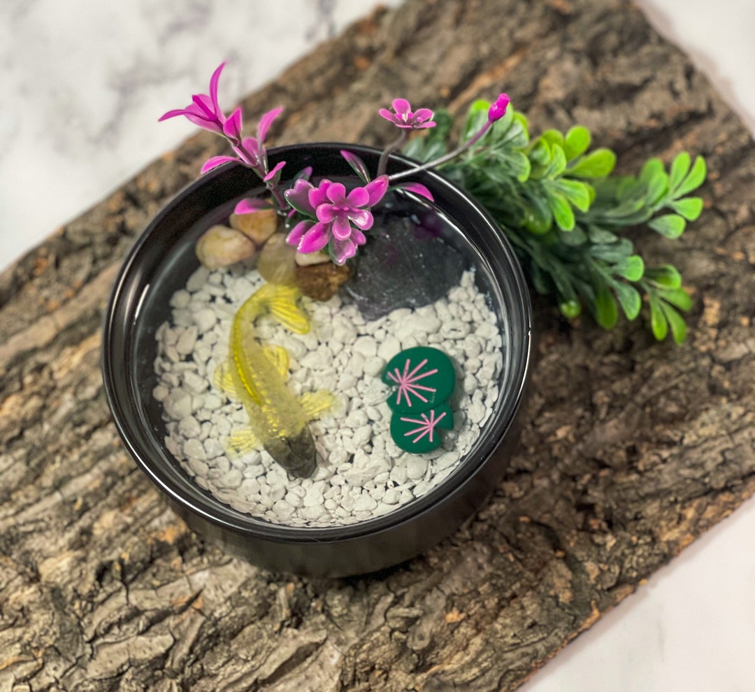 Koi Fish Bowl Fish Bowl Table Decor Koi Fish Pond Mini Koi Etsy