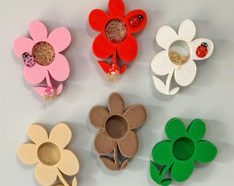 3D Printed Flower Magnet Hide, Jumping Spider Enclosure