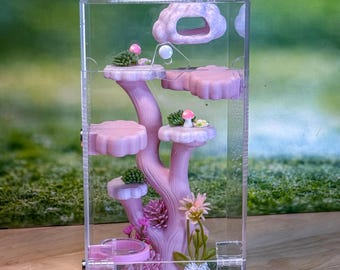 Front Opening Jumping Spider Enclosure 4x4x8, Acrylic Habitat Tank