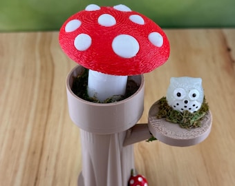 Mushroom Tower and shelf. Jumping Spider Decor/Decoration/accessory for enclosure or playground.