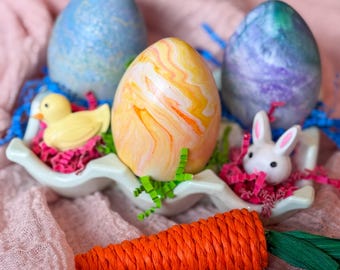 Easter Eggs with Carton, holiday decor, tray for decorations or candy