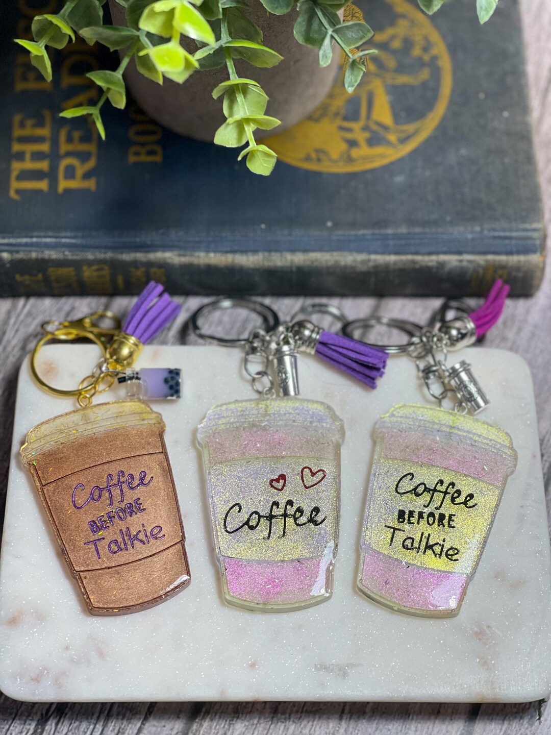 Coffee Keychain, Coffee Cup Keychain, Car Keychain, Coffee Lover Gifts