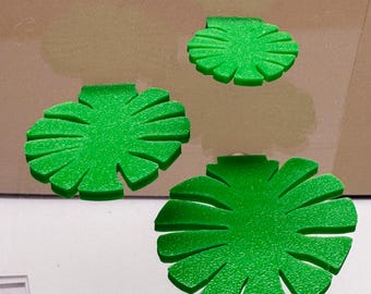 3D Printed Monstera Leaf Ledge, Magnetic Jumping Spider Habitat Decor