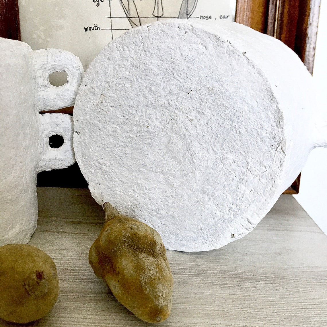 Sculptural recycled paper mache / papier mâché pair / set of 2 Etsy