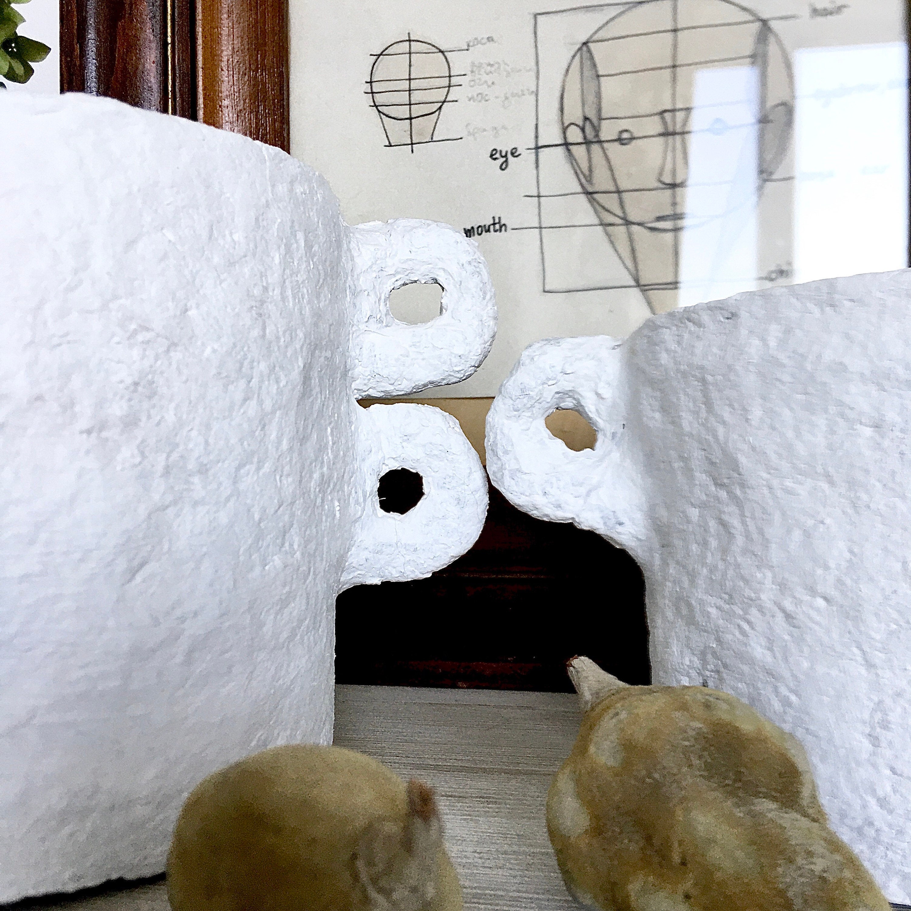 Sculptural recycled paper mache / papier mâché pair / set of 2 Etsy