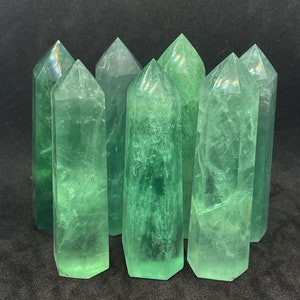 Lake Blue Fluorite Crystal Tower Point Carving