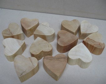 12 Cypress hearts, for weddings, crafts, etc.