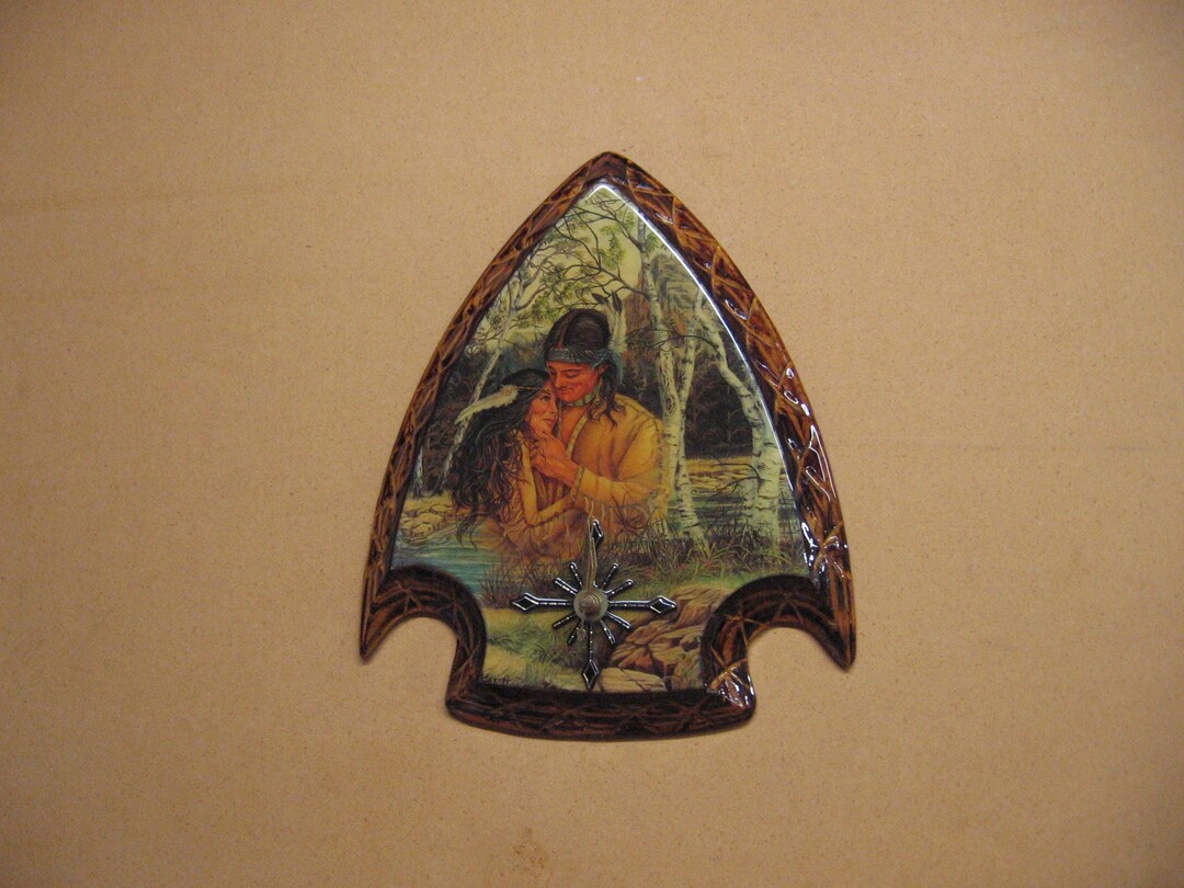 Smiling Indian Couple in the Creek, Arrowhead Clock - Etsy