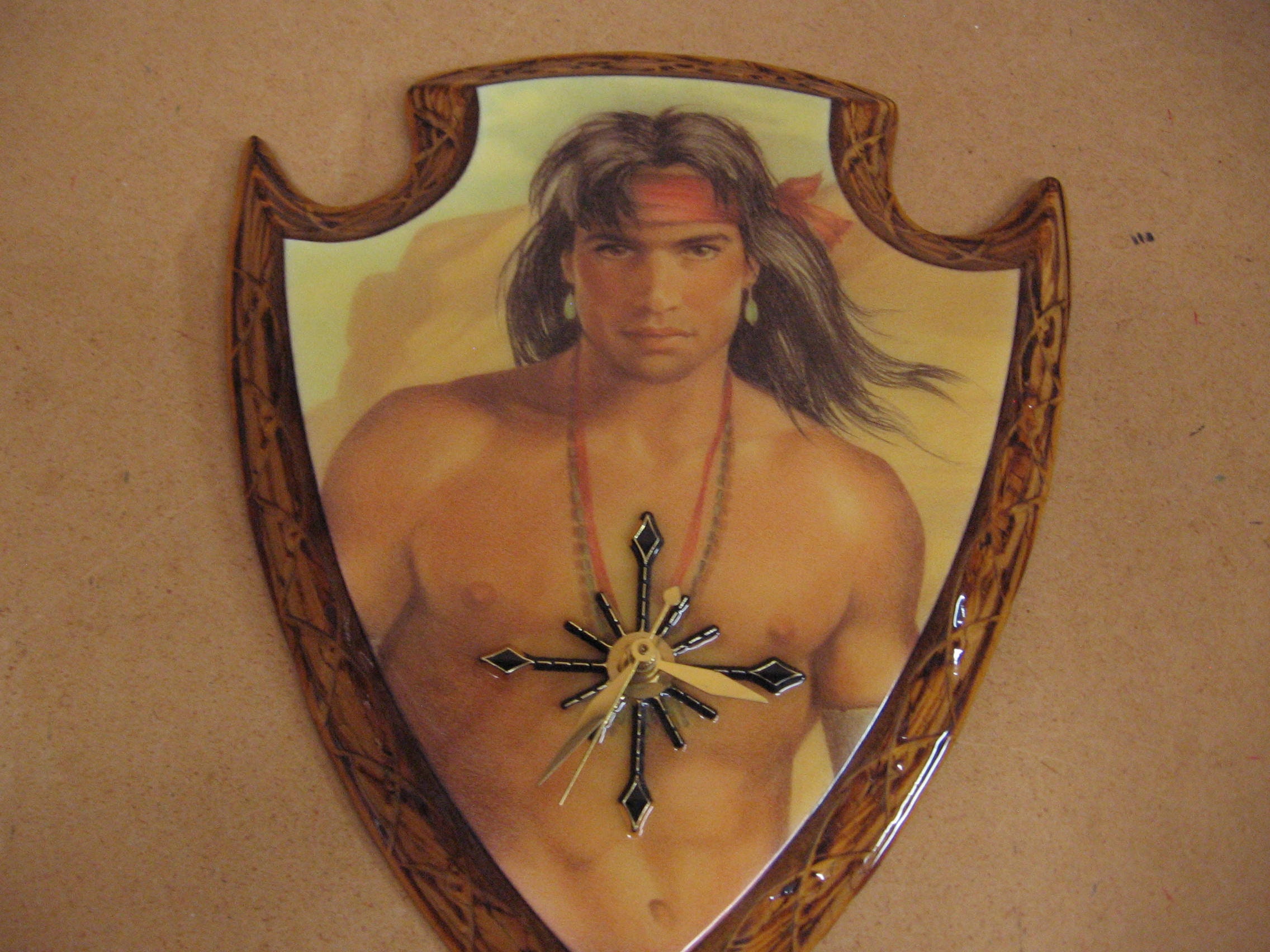 Shirtless Brave Arrowhead Clock - Etsy