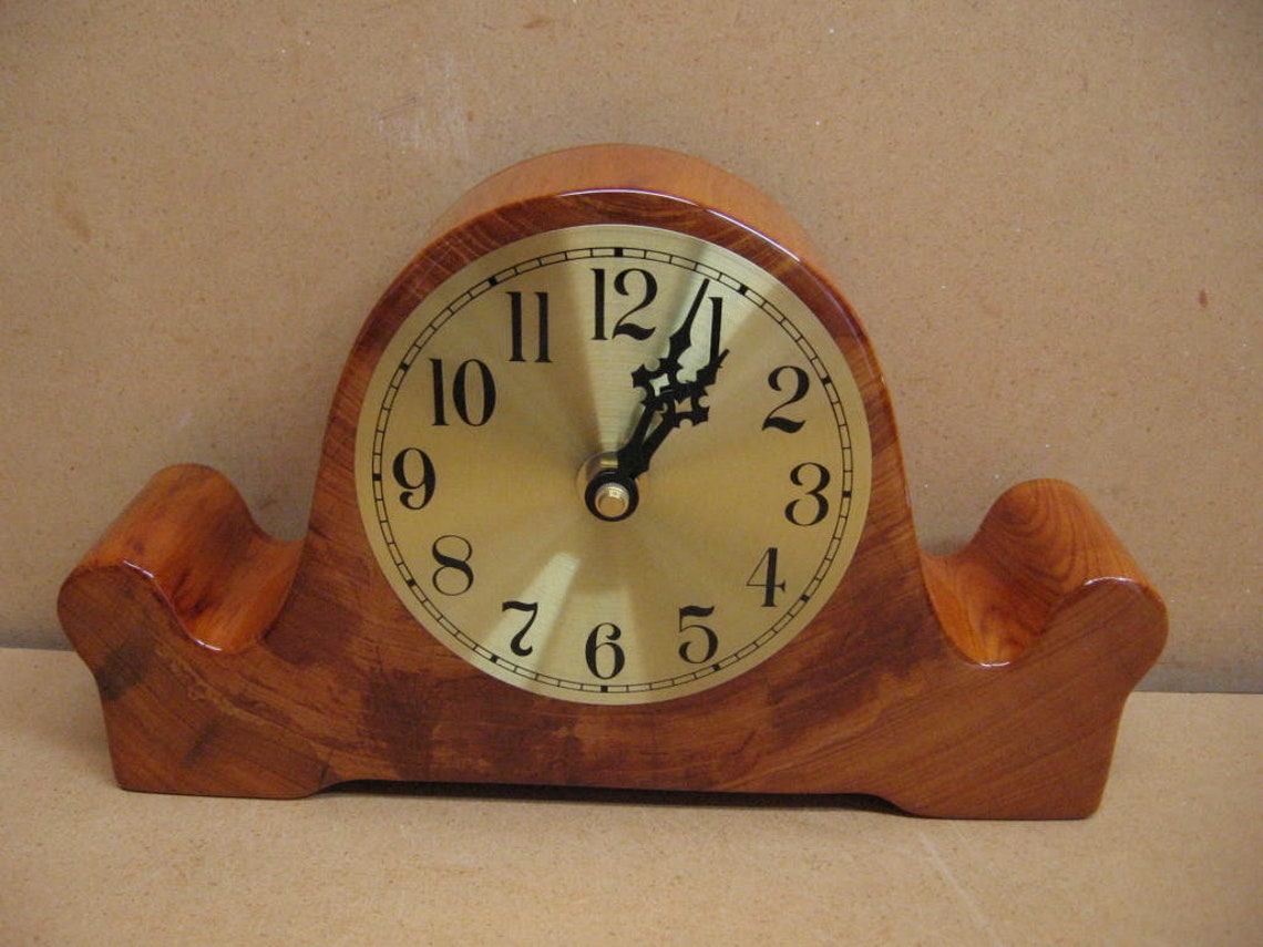 Cypress Mantle Clock With Brass Face and an Interesting Etsy