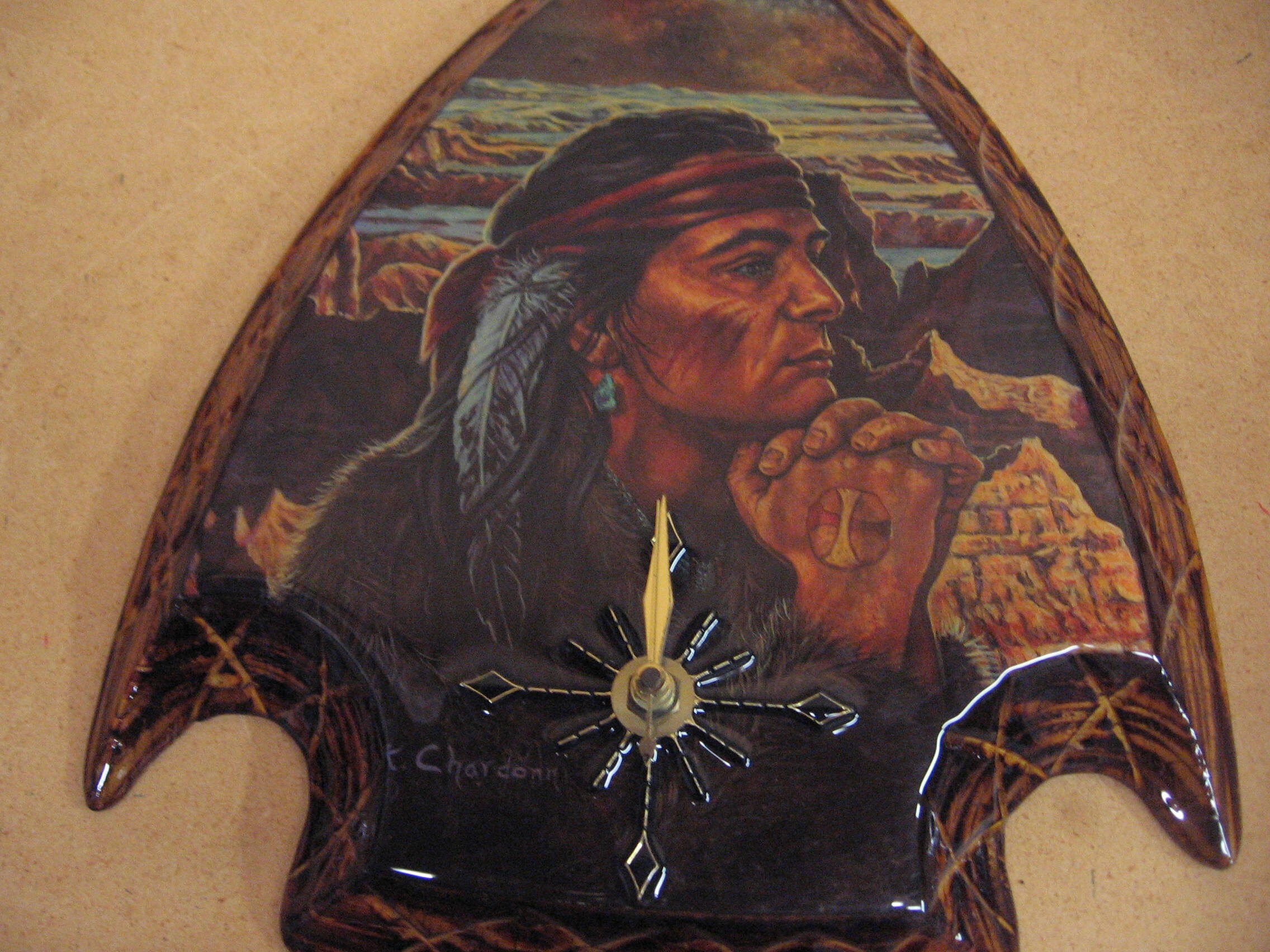 Brave Praying Arrowhead Clock - Etsy