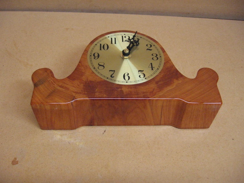 Cypress Mantle Clock With Brass Face and an Interesting Etsy