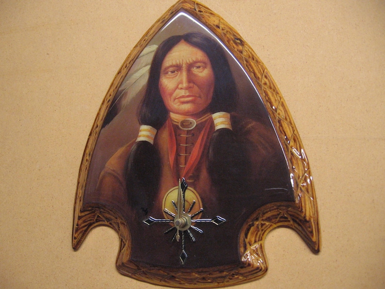 Chief With Medallion Arrowhead Clock - Etsy