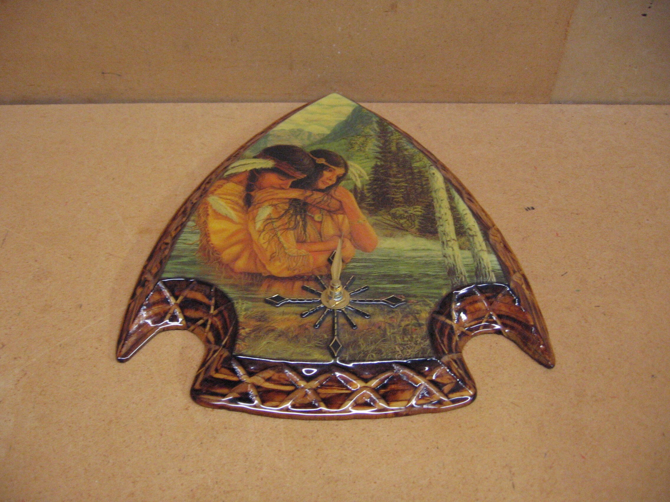 Indian Couple in the Creek, Arrowhead Clock - Etsy