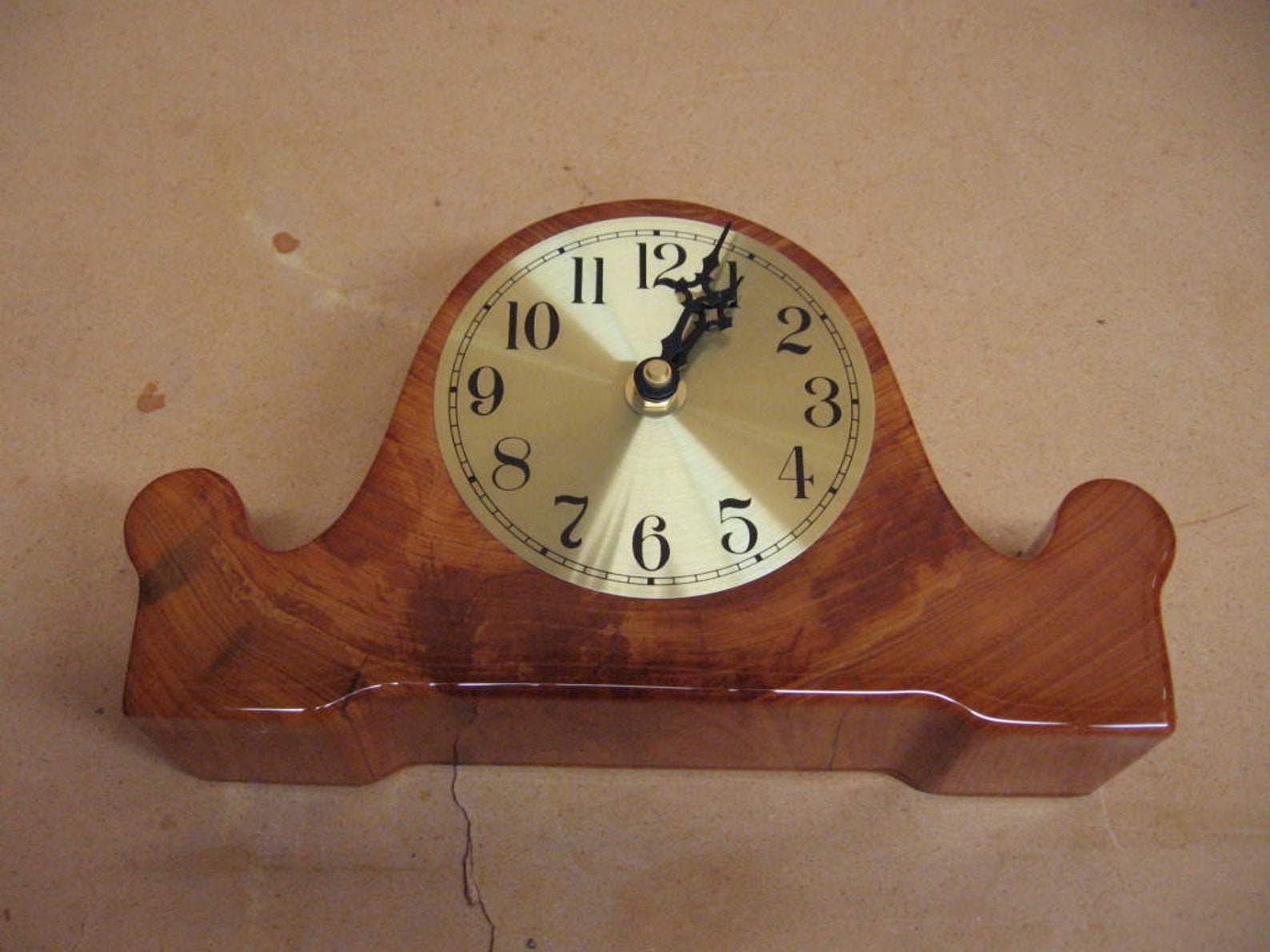 Cypress Mantle Clock With Brass Face and an Interesting Etsy