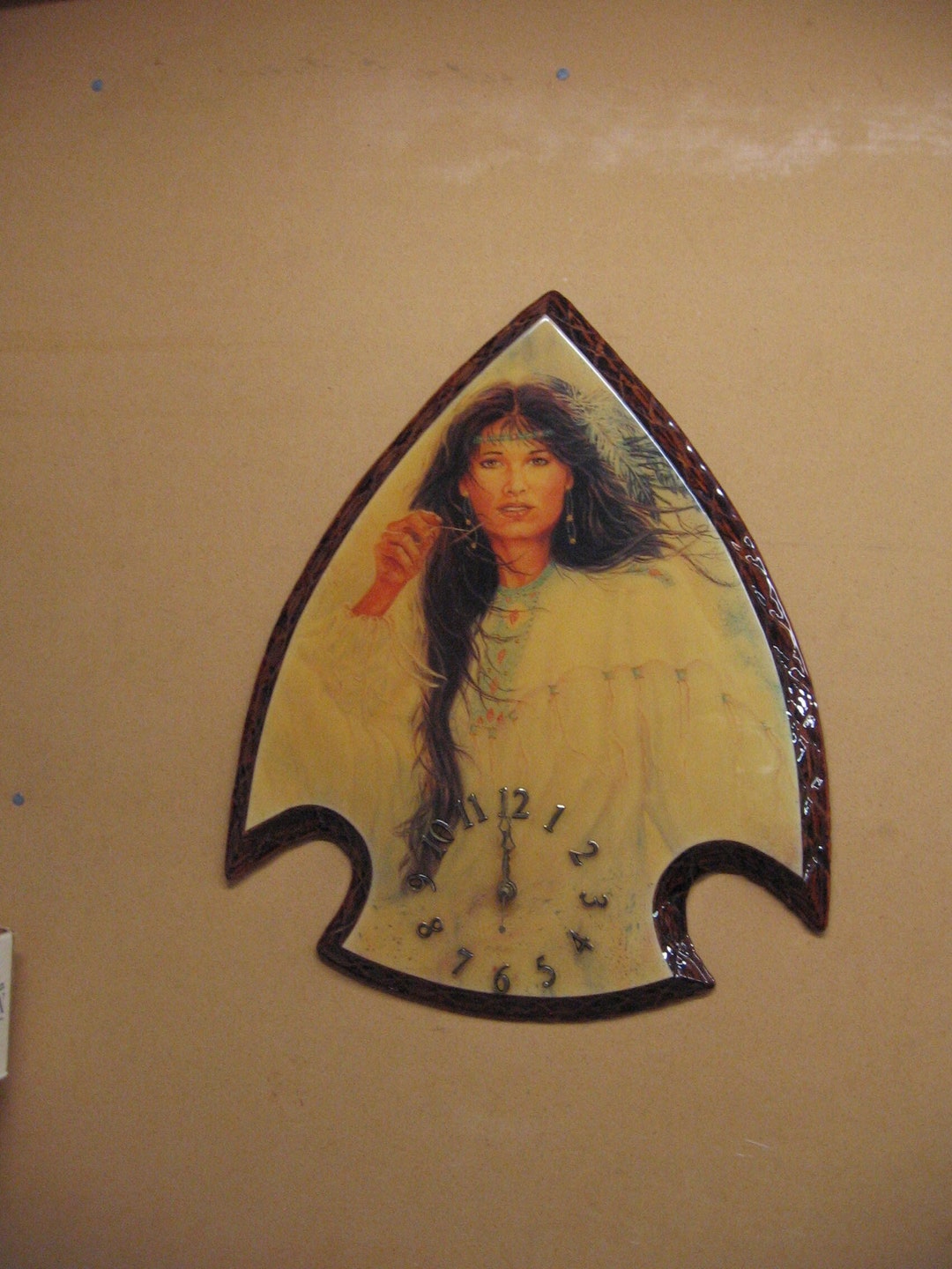 Indian Maiden in White Arrowhead Clock - Etsy