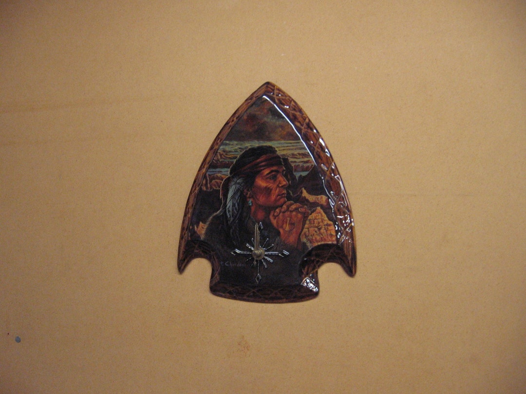 Brave Praying Arrowhead Clock - Etsy