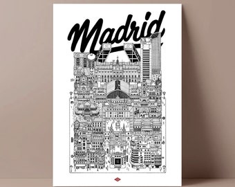 Affiche de Madrid par Docteur Paper