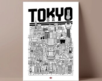 Affiche de Tokyo par Docteur Paper