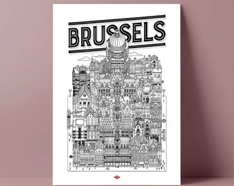 Affiche de Bruxelles par Docteur Paper