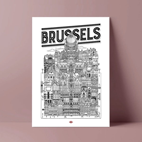 Poster of Brussels by Docteur Paper