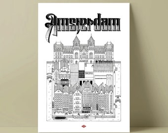 Amsterdam poster by Docteur Paper