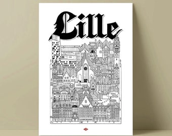 Lille poster by Docteur Paper