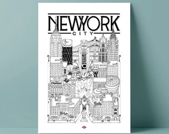 Affiche de New York par Docteur Paper